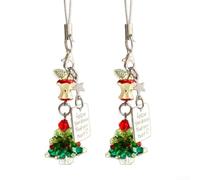 Ornement de sapin de Noël et porte-clés avec motif fruit de la paix, matériaux légers en plastique et en métal pour une ambiance saisonnière (2 pièces)
