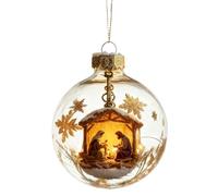 Ornement de scène de la Nativité - 8,1 cm à suspendre, festif sacré, pendentif de Noël, décoration de scène de la Nativité, pour adolescents, étudiants, femmes, filles, collectionneurs, fenêtre, porte
