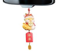 Ornement de serpent du Nouvel An, pendentif serpent chinois | Pendentifs suspendus pour le Nouvel An 2025, bijoux de voiture, décorations du Nouvel An chinois pour arbres sur le lieu de travail à