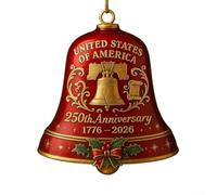 Ornement de sonnette patriotique en métal U S 250e anniversaire commémorant l'histoire des États-Unis 1776 à 2026