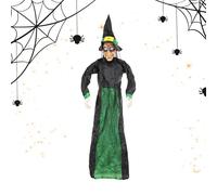 Ornement de sorcière à suspendre - Accessoire d'Halloween noir effrayant pour la maison, décoration murale effrayante en plein air - Volant pour le jardin, l'entrée, l'intérieur