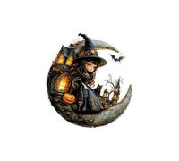 Ornement de sorcière en acrylique à suspendre - Chapeau de sorcière d'Halloween - Décoration à suspendre pour porte d'entrée, fenêtre, manteau intérieur et extérieur pour Halloween