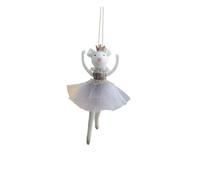 Ornement de Souris de Ballet de Noël, décoration d ' Arbre, Gray | avec couronne accent dentelle tulle robe affichage cordon décor de vacances