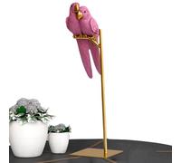 Ornement de statue de perroquet - Couple d'aras colorés sur support de table | Figurine de perroquet en résine pour la décoration de la maison et du bureau | Sculpture décorative d'oiseau pour le