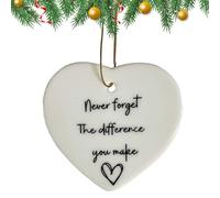 Ornement de Suspension de cœur en céramique,Céramique de Noël Je Souhaite Que Vous viviez à côté du Signe d’Ornement | Pendentif de Noël en Forme de cœur en céramique pour Arbre de