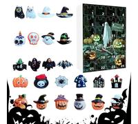 Ornement de table avec sculptures effrayantes en résine - Ensemble de statues d'Halloween 'Avent 24 jours, présente des fantômes, des monstres et des horreurs classiques, des finitions peintes à la