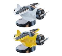 Ornement de tableau de bord de voiture - Figurine mobile d'avion à énergie solaire, accessoire d'intérieur | Pièce d'exposition de Style bureau rotatif, idée cadeau créative et pour véhicule,