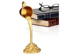 Ornement de Tasse Flottante en Forme de pièce d'or pour é, nouveauté en résine, Sculpture de Table à Verser Amusante pour la Maison, Le Studio et Le é