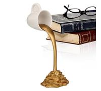 Ornement de Tasse Flottante en Forme de pièce d'or pour é, nouveauté en résine, Sculpture de Table à Verser Amusante pour la Maison, Le Studio et Le é