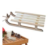 Ornement de traîneau de Noël - traîneau miniature de 12 cm, fabrication de l'atmosphère du festival | Ornement de traînea de vacances en toute simplicité, modèle de traînea en bois pour la bibliothè