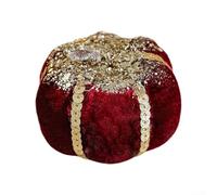 Ornement de vacances avec profil de champignon citrouille construit à partir d'une couche de flanelle de mousse et d'une technique de surbrillance à paillettes (A)