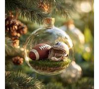 Ornement de vacances sportives 2026, ensemble de décorations sportives en cristal 3D avec micro scènes sur le thème de l'hiver, décorations souvenirs en verre 3D pour arbres de Noël et décoration