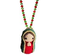 Ornement de Voiture - Charme De Sac Mignon Au Crochet Mary | Ornements De Voiture Marie avec Décor en Perles Fleuries | pour Camion Camping-Car Berline Hommes Femmes Anniversaire Noël