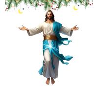 Ornement de Voyage sacré - Décoration Acrylique chrétienne 2D, Ornements Religieux pour Arbre de Noël | Rétroviseur de Voiture, fenêtre Murale, Chambre à Coucher, Salon, Cadeau de jésus Suspendu