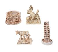 Ornement Décoratif de Bureau Italien en Résine Beige, Style Élégant | Mini Sculpture D'architecture Ancienne, Facile à Entretenir, Résistante à Décoloration, pour Maison et Bureau