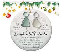 Ornement Décoratif sur le Thème de l'Amitié | Décoration Plate en Acrylique à Deux Dimensions | Décoration de Noël Friends pour Sapin | Pour Femmes Filles Familles Sœurs Voisines