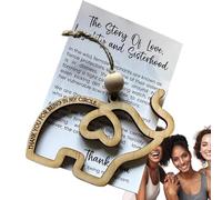 Ornement d'éléphant en Bois - Symbole d'amitié Entre sœurs, Cadeau décoratif d'inspiration tribale pour Femmes, amies, sœurs, Comprend Un Sac à Cordon Transparent pour Sac à bandoulière, fourre-Tout,