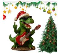 Ornement Dinosaure Sapin De Noël - Résine Thème Rock T-Rex Décor Saisonnier,Ornement de Fête Accrochable | pour Décorateurs De Maison Planificateurs De Fête Salon Chambre Bureau Mur