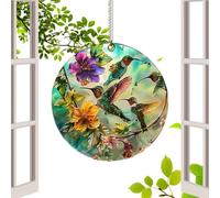 Ornement d'oiseau acrylique,Ornement de fenêtre en acrylique colibri bidimensionnel - Décoration de ferme rustique qui exprime la gratitude comme un art plat - pour les amateurs d'oiseaux