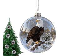 Ornement d'oiseau de Noël - Boule suspendue avec structure en verre exquise, décoration transparente - Cadeau de collection festif - Élégant tridimensionnel pour les fêtes à la maison