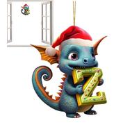 Ornement dragon de Noël - Pendentif de vacances en acrylique 2D | Décoration festive à suspendre pour sapin de Noël, jolie lettre saisonnière, décoration de vacances d'hiver pour la maison, le salon