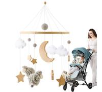 Ornement Du Berceau Du Nouveau-né - Baby Bed Mobile Wind Chime | Astronaute En Bois Bébé Mobile | Mobile De Poussette En Rotation | Baby Mobile Musical | Pendentif Pépinière Artisanal | Spining Bébé M
