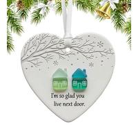 Ornement Du Cœur En Céramique - Décoration De L'arbre De Noël, Sentiment Incarné Dans La Décoration, Souvenir De Pendaison Festive, Affichage Saisonnier | Beau Pour Les Femmes Adolescents Adultes Étud