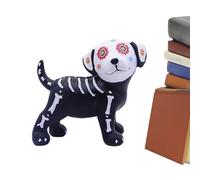 Ornement du squelette - 3.94x2.36x5.31 pouces Figurine Halloween, statue de chat Eerie, modèle de chien macabre | Sculpture gothique décorative pour la chambre à coucher armoire à armoire de fenêtre