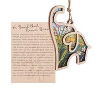 Ornement Éléphant de l'amitié, Mignon Motif Plante Amitié Éléphant Décoration avec Carte Histoire Ornement Ami pour Femmes Soeur (Style 2)