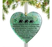 Ornement éléphant Sisterhood - Souvenir en acrylique en forme de cœur, cadeau décoratif symbolique, pendentif d'amitié transparent à suspendre | Décoration de chambre de Noël | pour amis, filles