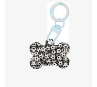 Ornement en acrylique en forme d'os de chien avec impression de la mer de football, étiquettes d'identification personnalisées pour animaux de compagnie, porte-clés en forme d'os