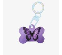 Ornement en acrylique pour chien en forme d'os de chien avec pierre spa et roses imprimées, porte-clés, emballage de cadeaux, pour les amoureux des animaux