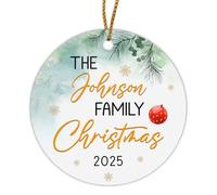 Ornement en Céramique 7.3CM, 1Ère Famille Céramique À Suspendre Esthétique Boule De Noëls Personnalisée Pendentifs Décoration pour Home Decor Fête du Nouvel Fête