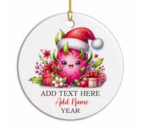 Ornement en Céramique 7.3CM, Fruit du Dragon Céramique À Suspendre Esthétique Ornements d'arbre De Noël Vintage Pendentifs Décoration pour Fête Fête du Nouvel Maison