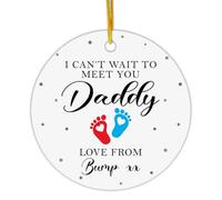 Ornement en Céramique 7.3CM, J'Ai Hâte De Te Rencontrer Papa Céramique À Suspendre Personnalisée Boule De Noëls Vintage Pendentifs Décoration pour Maison Fête Home Decor