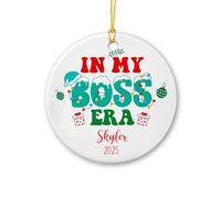 Ornement en Céramique À L'Époque De Mon Patron Boule De Noëls Rétro Pendentifs Décoration Vintage Ornements d'arbre De Noël pour Fête Arbre De Noël Home Decor