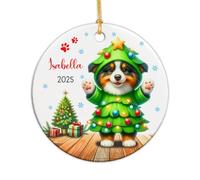 Ornement en Céramique Berger Australien Arbre De Noël Ornements Personnalisée Ornements d'arbre De Noël pour Maison Fête du Nouvel Home Decor 7.3 CM