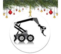 Ornement en Céramique Bras Robotisé Paix Et Bonheur Céramique À Suspendre Vintage Pendentifs Décoration Détachables Boule De Noëls pour Home Decor Maison Enfant 7.3CM