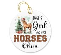 Ornement en Céramique Cheval Personnalisé Céramique À Suspendre Détachables Pendentifs Décoration Esthétique Boule De Noëls pour Enfant Home Decor Maison 7.3CM