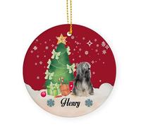 Ornement en Céramique Chien Chinois À Crête Céramique À Suspendre Personnalisable Boule De Noëls pour Fête du Nouvel Maison Home Decor 7.3 Cm