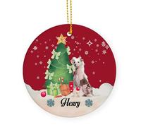 Ornement en Céramique Chien Chinois À Crête Céramique À Suspendre Personnalisable Pendentifs Décoration pour Enfant Fête De Vacances Home Decor 7.3 Cm
