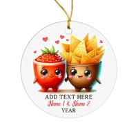 Ornement en Céramique Chips Et Salsa Arbre De Noël Ornements Rétro Décoration D'Arbres De Noëls pour Maison Fête du Nouvel Home Decor 7.3 CM