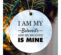 Ornement en Céramique Citation : Je suis À Mon Bien-Aimé Et Mon Bien-Aimé Est À Moi Pendentifs Décoration Rétro Boule De Noëls Vintage Ornements d'arbre De Noël pour Fête Arbre De Noël