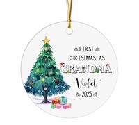 Ornement en Céramique d'abord en Tant Que Grand-Mère Céramique À Suspendre Décoration Ornements d'arbre De Noël pour Enfant Maison Fête De Vacances 7.3 CM