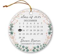 Ornement en Céramique Date De Remise des Diplômes Céramique À Suspendre Esthétique Boule De Noëls Pendentif Pendentifs Décoration pour Enfant Home Decor Maison 7.3Cm
