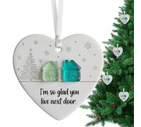 Ornement en céramique de Noël - Pendant du cœur d'amour, décoration d'arbres festifs | Pièce Accent de Suspension décorative de Vacances saisonnier