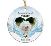 Ornement en Céramique en Mémoire De Notre Chien Ou Chat Disparu Boule De Noëls Vintage Pendentifs Décoration Rétro Ornements d'arbre De Noël pour Home Decor Arbre De Noël Maison