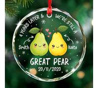 Ornement en Céramique Glass, 4 Ans Plus Tard Et Nous Sommes Toujours Une Excellente Poire Céramique À Suspendre Vintage Boule De Noëls Esthétique Décoration d'arbre De Noël pour Fête Maison