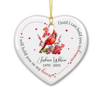 Ornement en Céramique Je Te Garderai dans Mon Cœur Céramique À Suspendre Embellissement Ornements d'arbre De Noël Esthétique Pendentifs Décoration pour Home Decor Arbre De Noël Fête