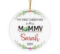 Ornement en Céramique Ma Première en Tant Que Maman Céramique À Suspendre Esthétique Décoration D'Arbres De Noëls pour Enfant Fête De Vacances Fête du Nouvel 7.3 CM